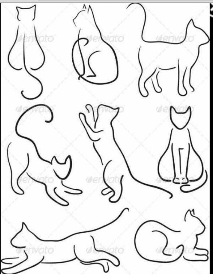 689x899 Simple Line Tattoo Tattoos Tattoo, Cat And Tatting