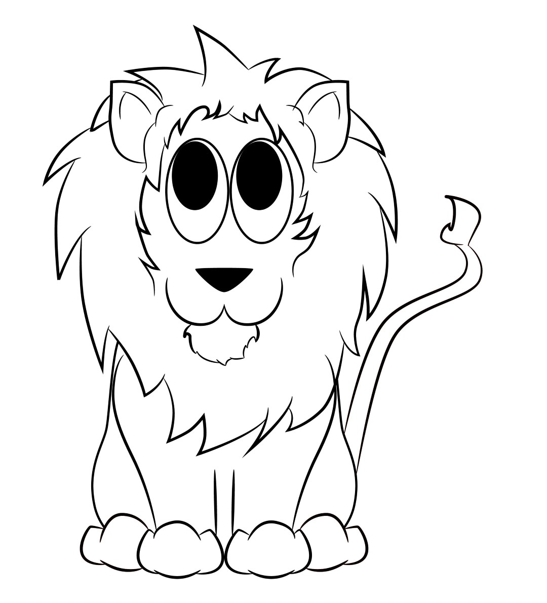 1080x1190 Simple Cartoon Drawing Of Lion