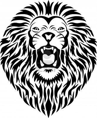 330x400 Simple Lion Head Tattoo