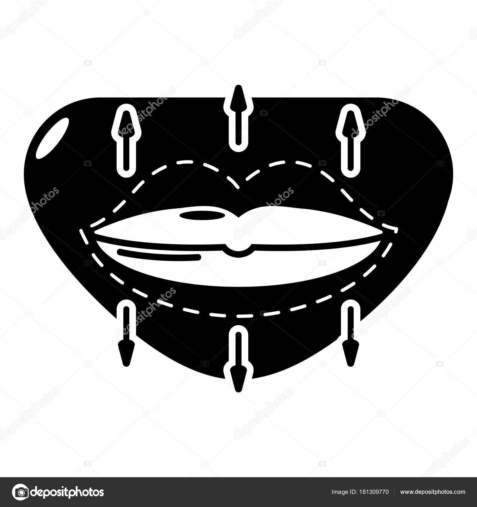 1600x1700 Lip Augmentation Icon, Simple Style. Stock Vector Ylivdesign