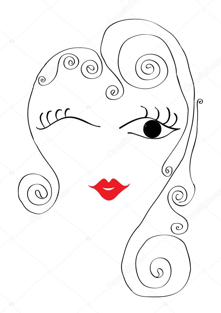 724x1024 Lovely Simple Girl's Face Stock Vector Meinaliao