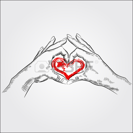 450x450 Couple Hand In Love Or Valentine Themed Simple Illustration