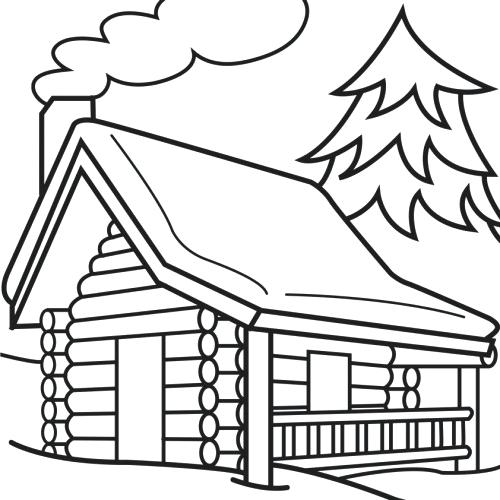 500x500 Inspirational Log Cabin Coloring Page Crayola Photo