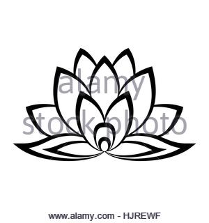 300x320 Lotus Flower Sign In Simple Style Isolated On White Stock Vector