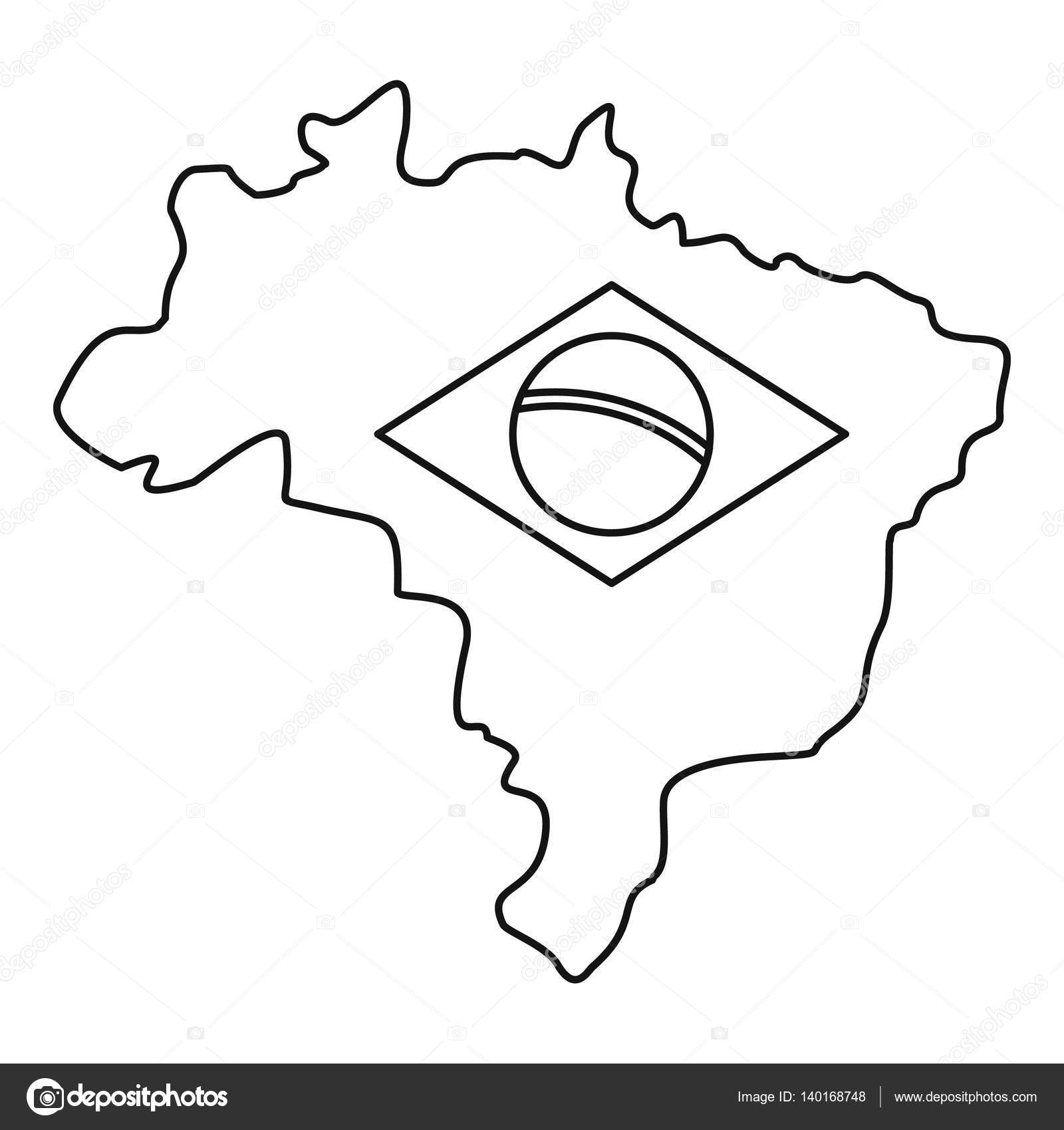 1600x1700 Map Of Brasil Icon, Simple Style Stock Vector Ylivdesign