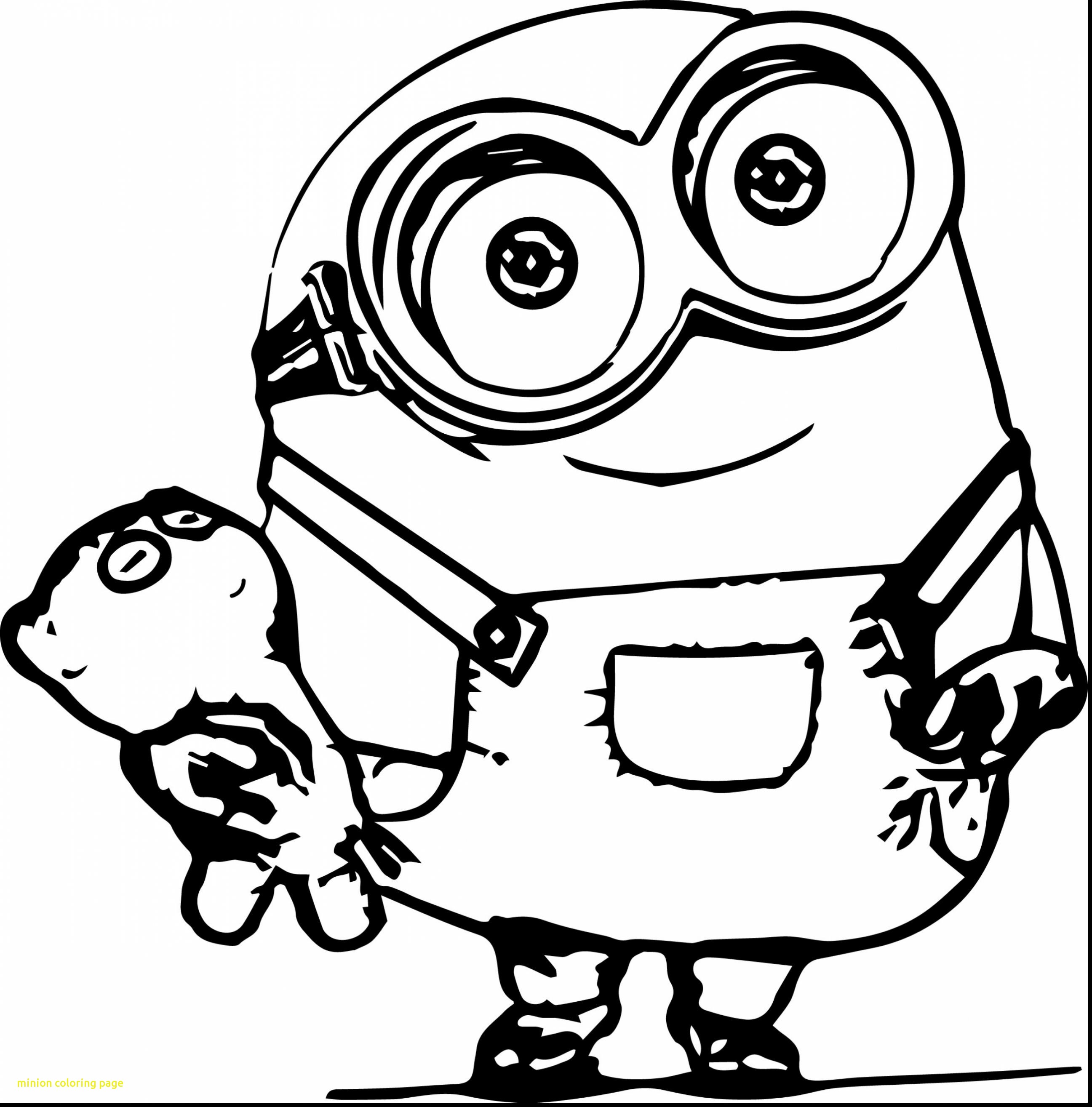 2593x2629 Minion Coloring Page With Simple Minion Kevin Coloring Page