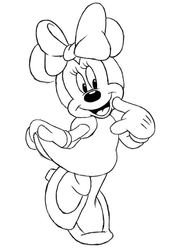 Cute Minnie Mouse Drawing Easy - Stitch Mickey Disney Cute Wallpaper ...