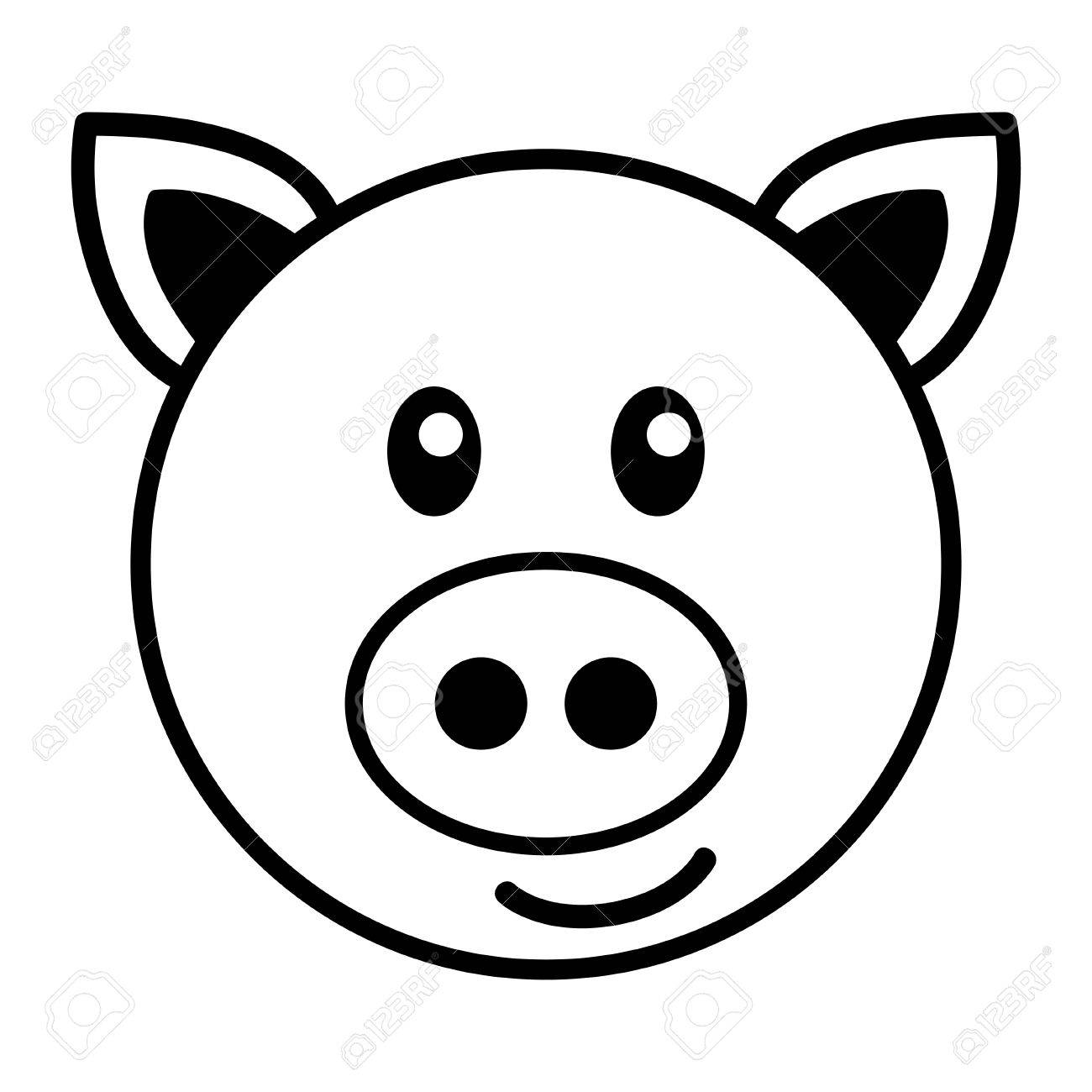 1300x1300 Simple Cartoon Of A Cute Pig Royalty Free Cliparts, Vectors,