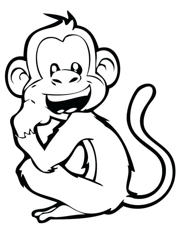 600x776 Beautiful Monkey Face Coloring Page Free Download