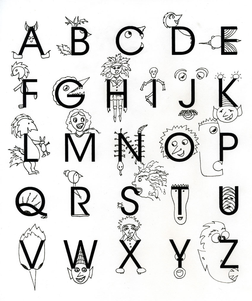 850x1014 365 Projects Monster Alphabet Doodle Day 1 Creatures