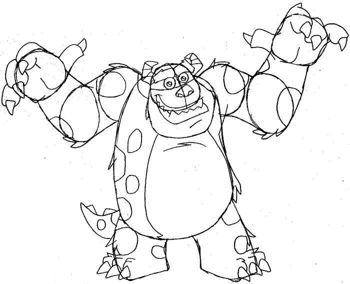700x568 How To Draw Sulley From Monsters Inc. With Easy Step By Step