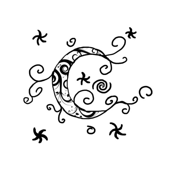 577x567 Moon Tattoo Design By On @