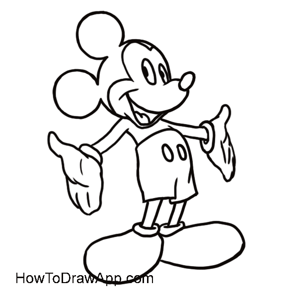 600x600 Pictures Mickey Mouse Line Drawing,