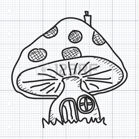 450x450 Simple Doodle Of A Hand Drawn Toadstool Royalty Free Cliparts