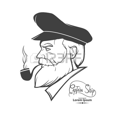 450x450 Man Silhouette Portrait Character, Captain, Simple Illustration