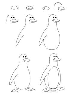 236x314 Steps To Draw A Parrot Learn How To Draw A Penguin With Simple