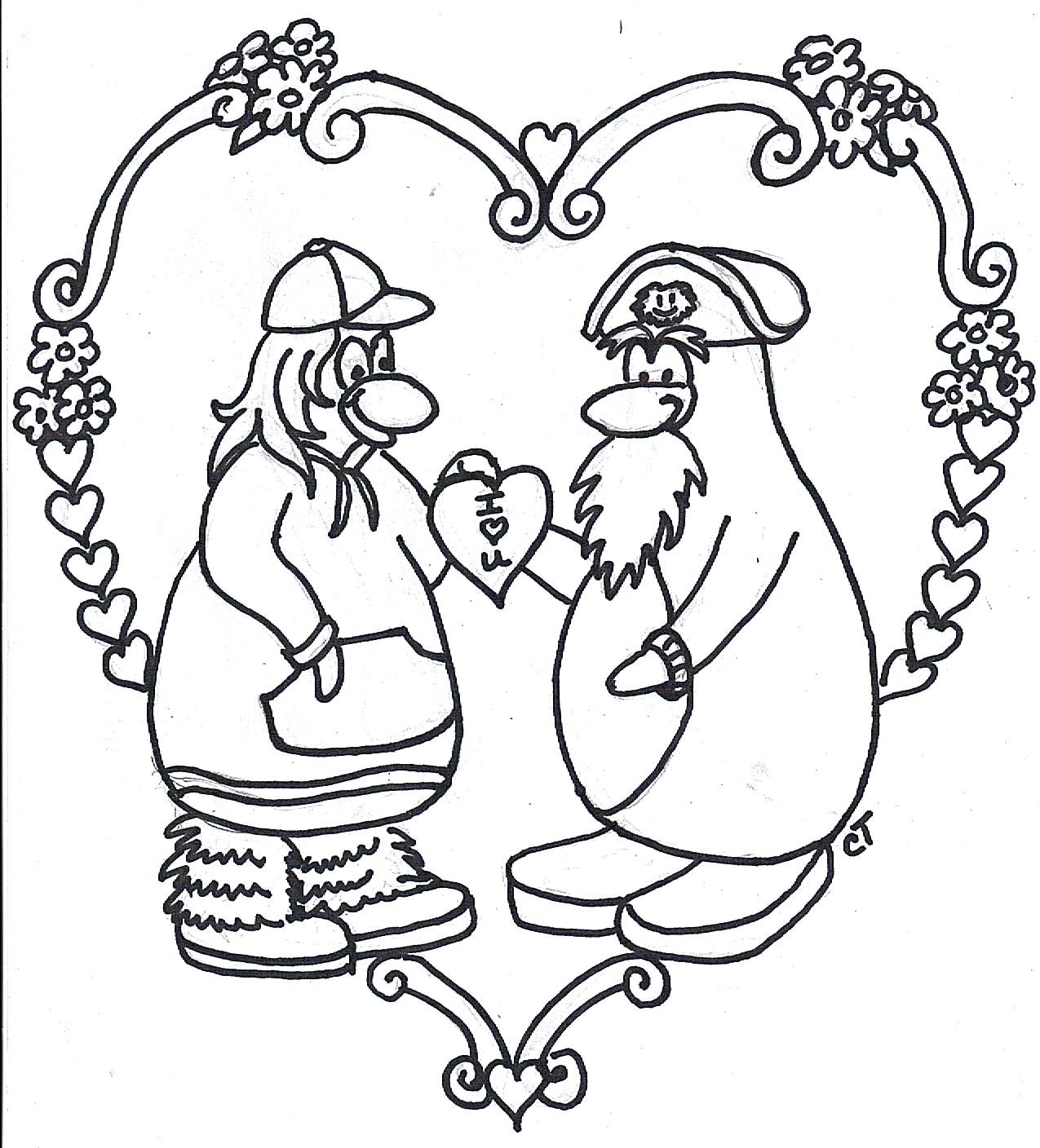 1275x1408 Coloring Penguins Coloring Page