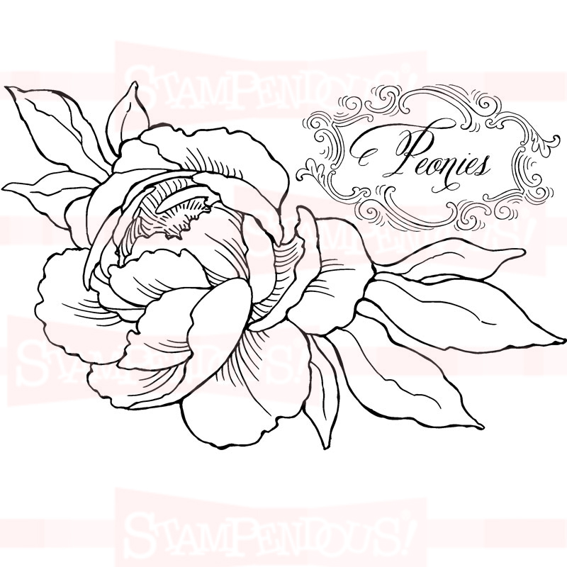 800x800 Stampendous Peony Spray