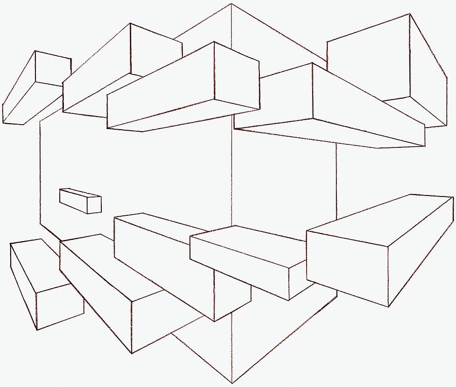 900x764 Two Point Perspective Bedroom Simple Drawing Interior Home Fresh