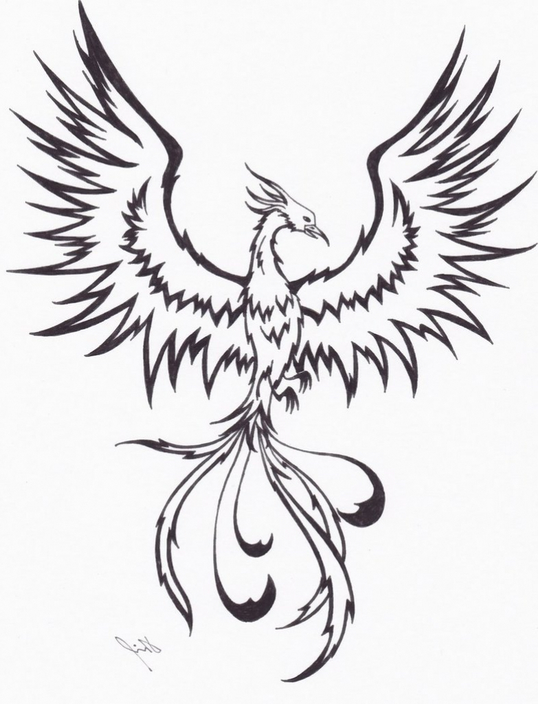 783x1024 How To Draw A Phoenix Bird Simple Phoenix Drawing