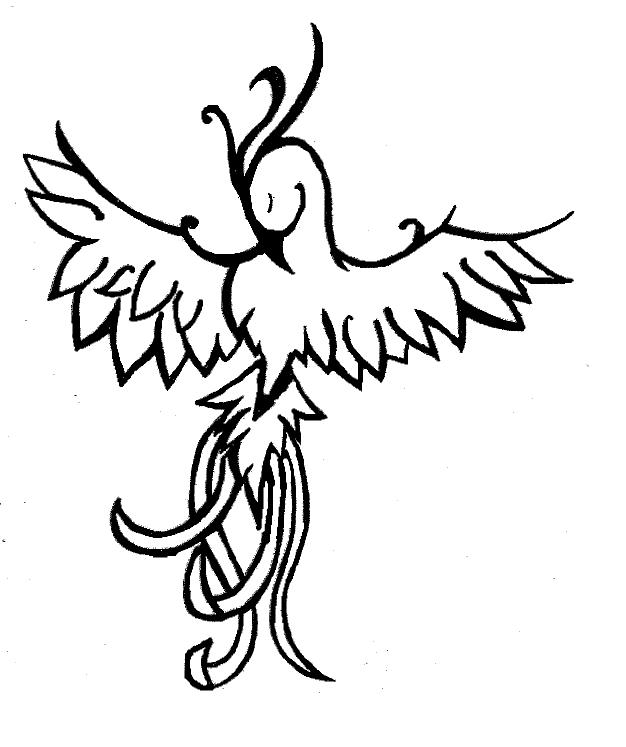 626x747 Phoenix Tattoo Black And White By Tattoohappy