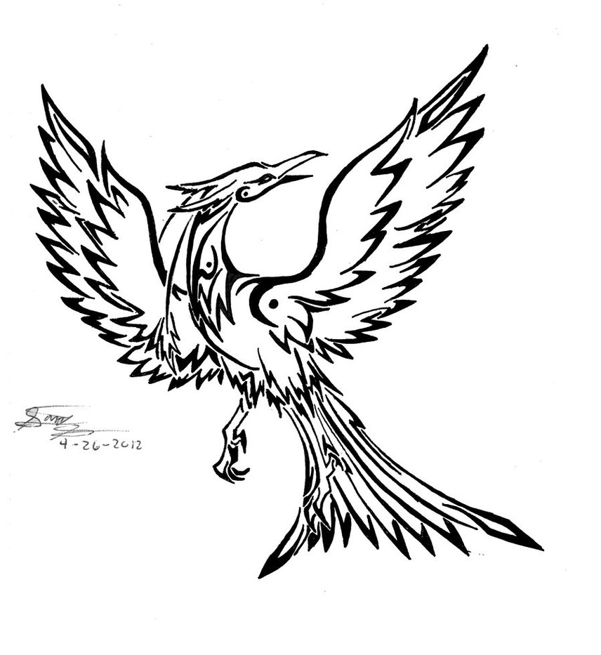856x933 Simple Phoenix Tattoo Drawings Pictures To Pin