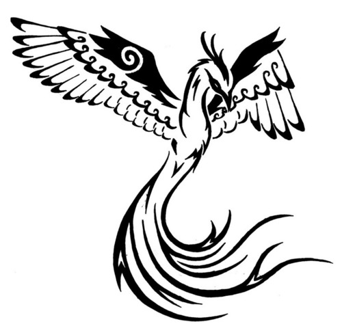 500x474 Simple Phoenix Drawing