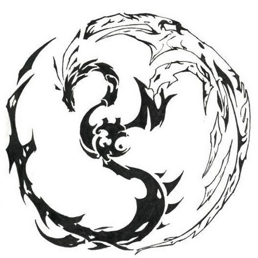 900x900 Simple Tribal Dragon Tattoos