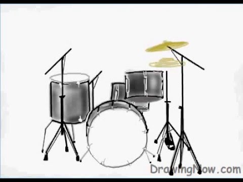 480x360 How To Draw A Drum Set