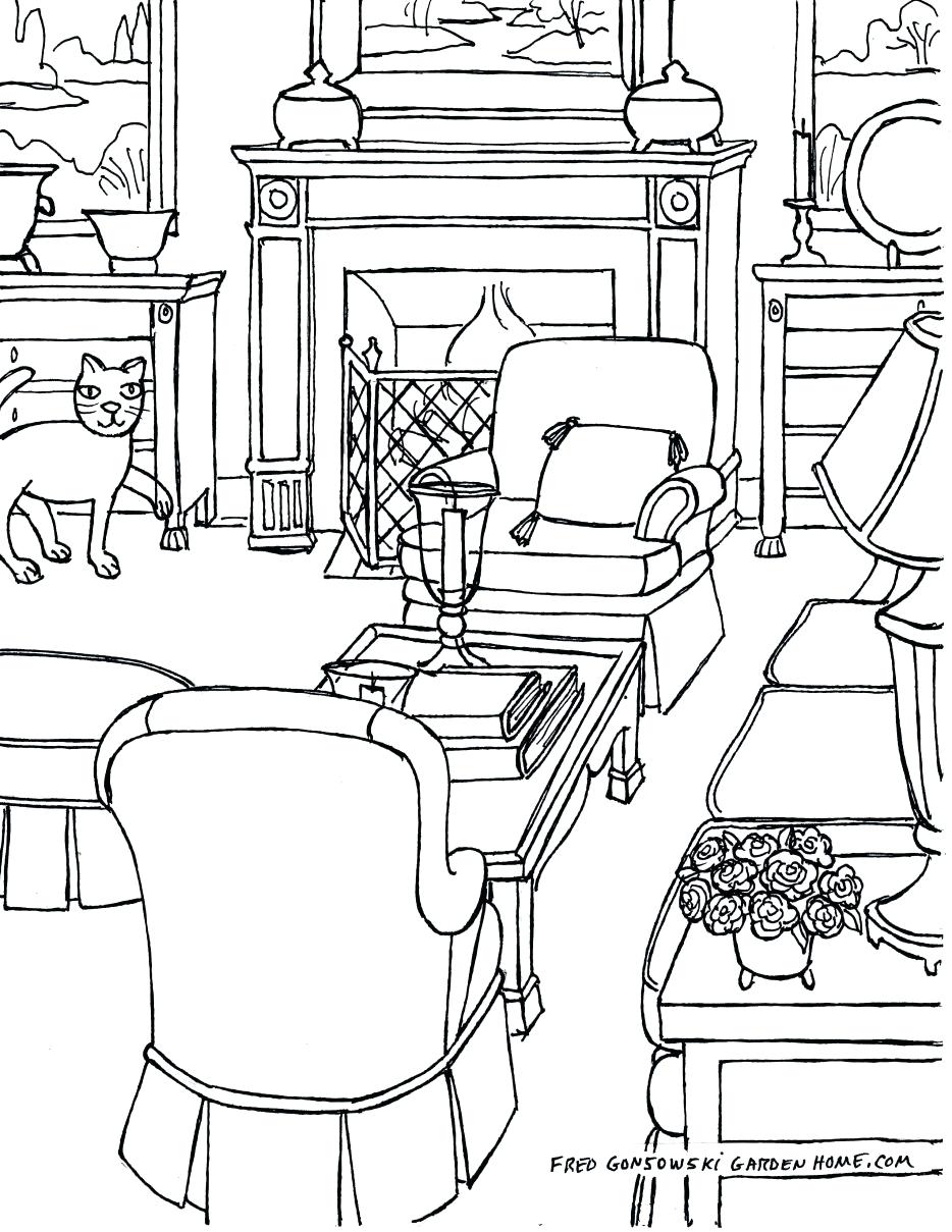934x1209 Decoration Drawings Of Living Rooms Room Picturesque Drawing