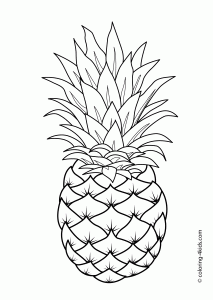 213x300 Pineapple Fruits Coloring Pages For Kids, Printable Free