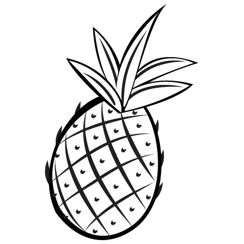 500x500 Pineapple Clip Art Black And White