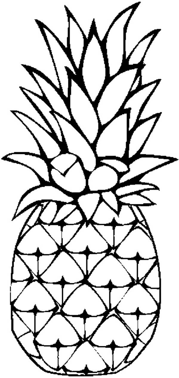 600x1262 Pineapple Coloring Page Sweet Caribbean Pineapple Coloring Page