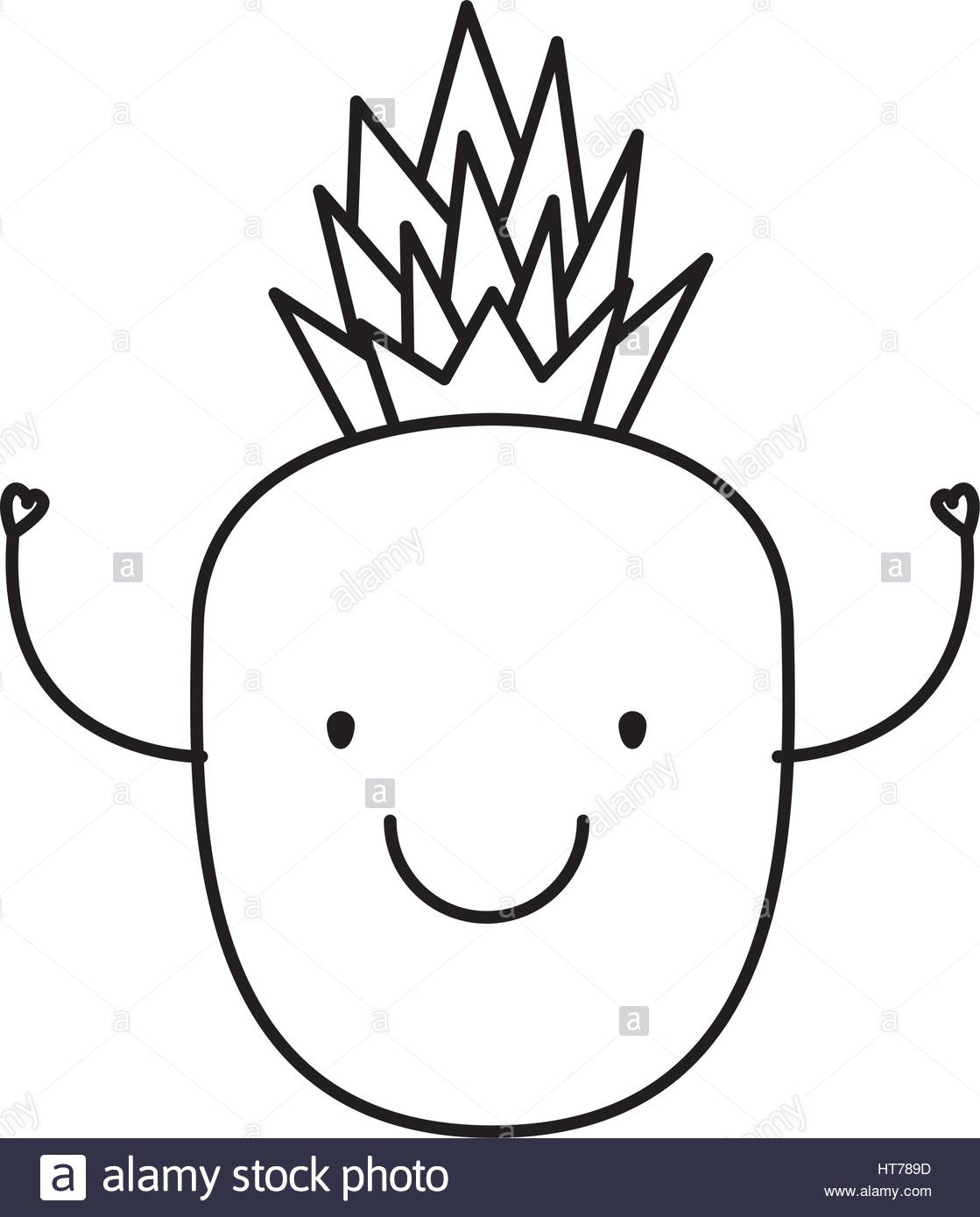 1119x1390 Pineapple Fresh Fruit Character Drawing Icon Stock Vector Art