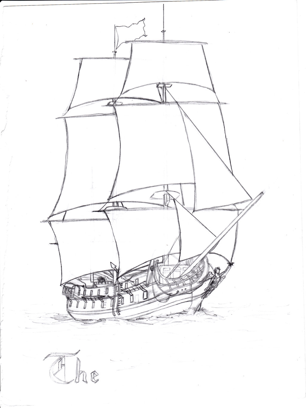 Simple Pirate Ship Drawing at GetDrawings | Free download