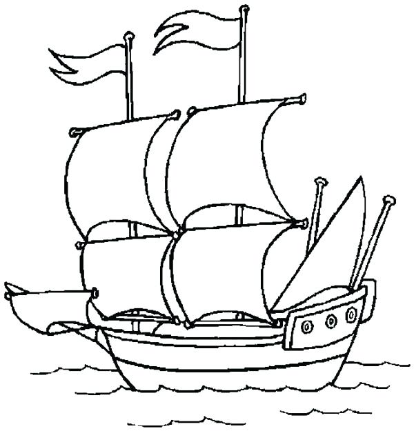 Simple Pirate Ship Drawing at GetDrawings | Free download
