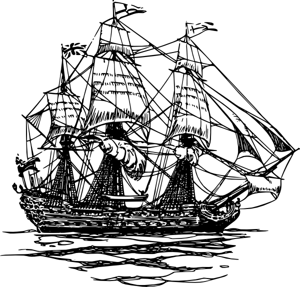 600x574 Pirate Ship Outline