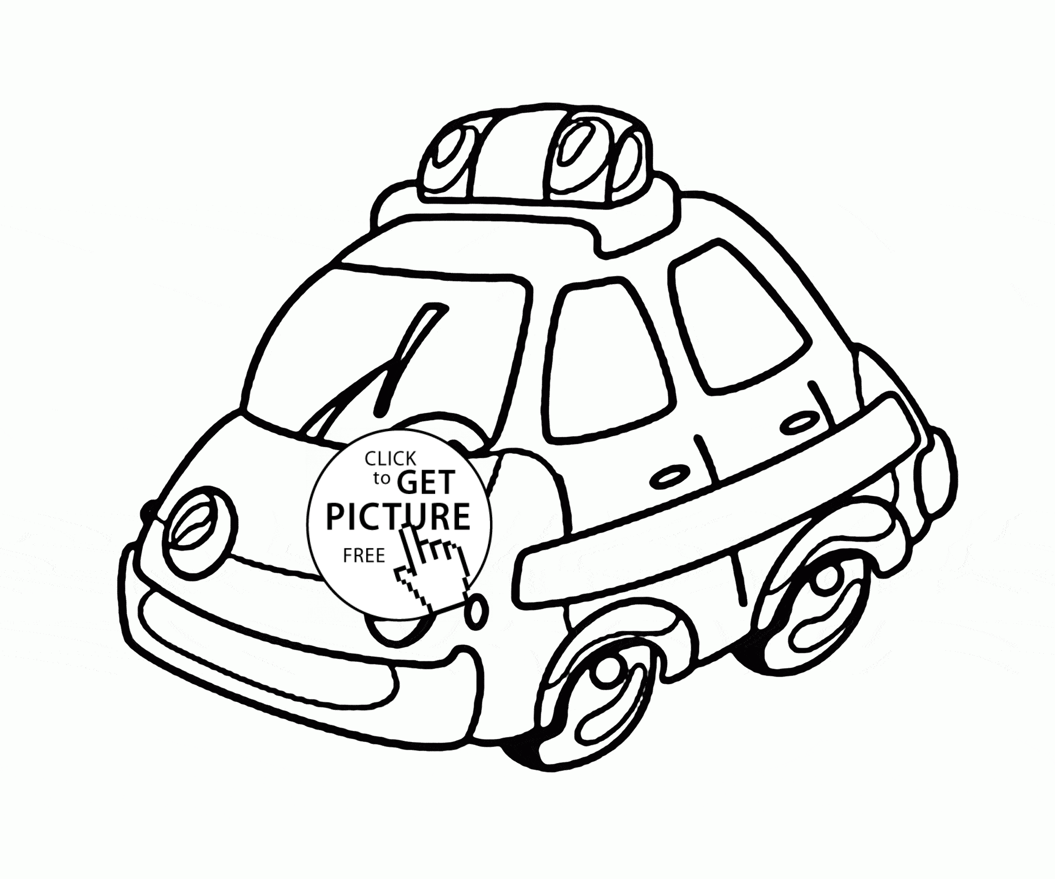 2080x1733 Cartoon Police Car Coloring Page For Preschoolers, Transportation