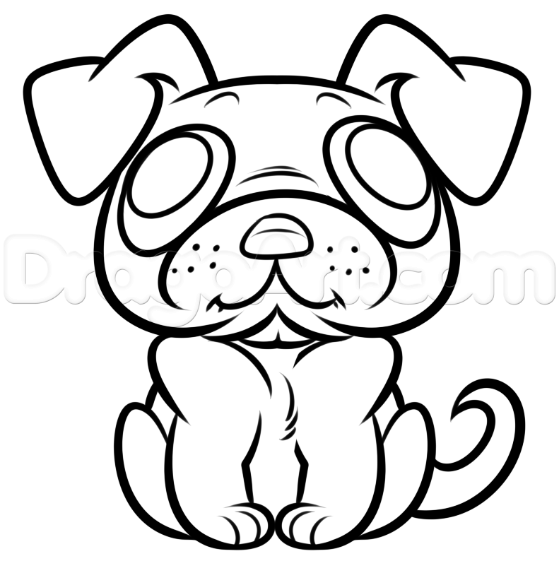 791x794 Draw A Pug Easy Step 5 Mis Dibujos Creatures