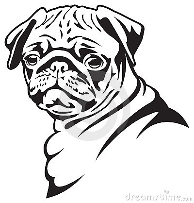 400x418 Pug Silohuette Download Vector About Pug Clip Art Item 1