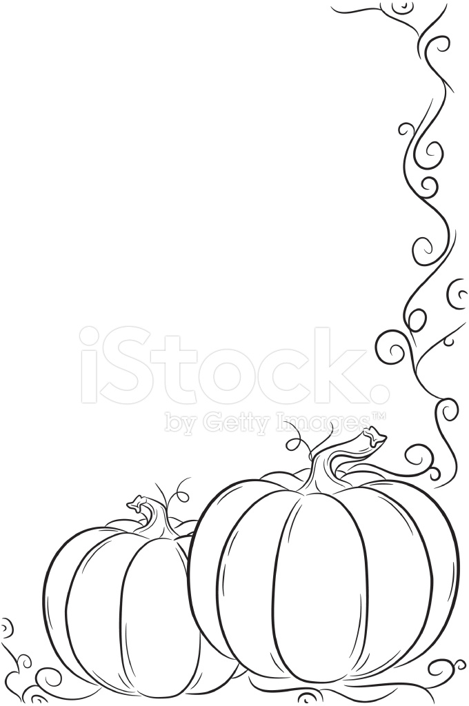 680x1024 Simple Pumpkin Frame Stock Vector