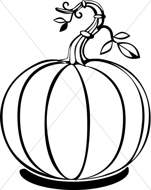 488x612 Simple Pumpkin With Vines Thanksgiving Clipart