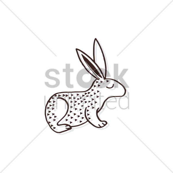 600x600 Simple Rabbit Design Vector Image