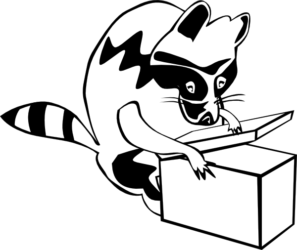 600x506 Raccoon Opening Box Clip Art