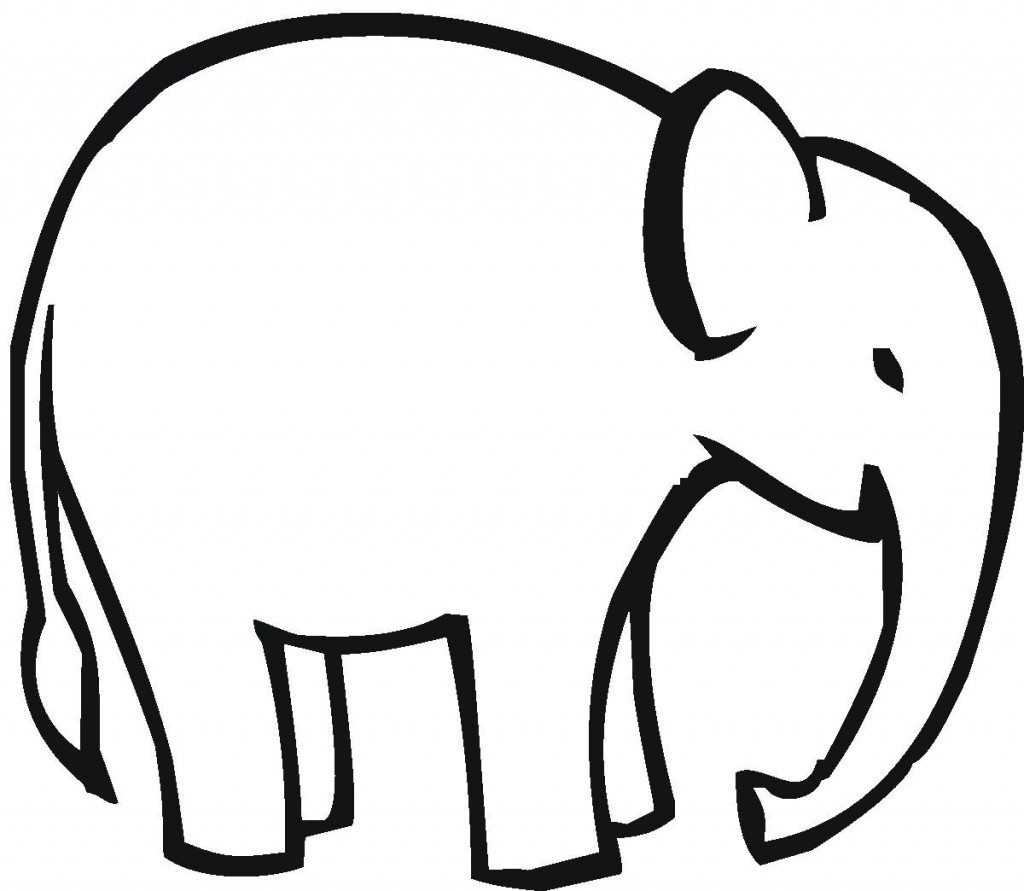 1024x891 Elephant Drawing Outline Elephant Clipart Easy