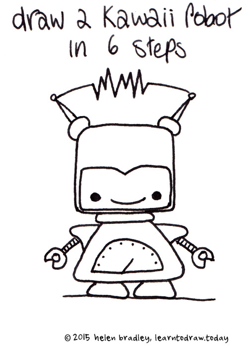 500x705 Learn To Draw A Kawaii Robot In 6 Steps Learn To Draw