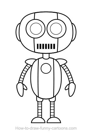 294x445 Robot Drawing (Sketching + Vector)