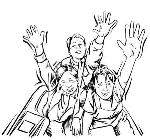 480x447 Family On The Roller Coaster Coloring Page Free Printable