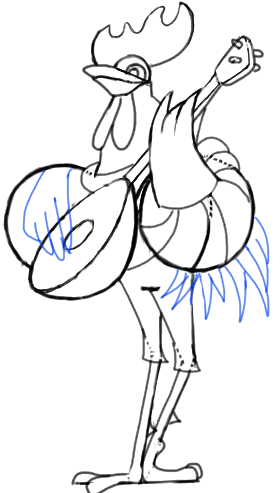 280x493 How To Draw Cartoon Roosters With Easy Step By Step Drawing Lesson