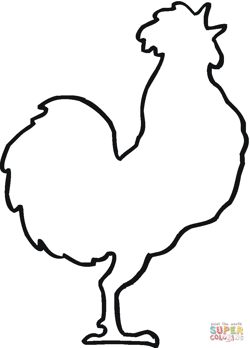 864x1200 Rooster Outline Coloring Page Free Printable Coloring Pages